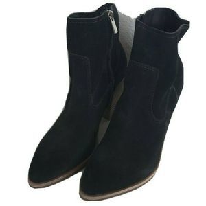 Treasure & Bond Black Suede Zip Ankle Boots Size 6